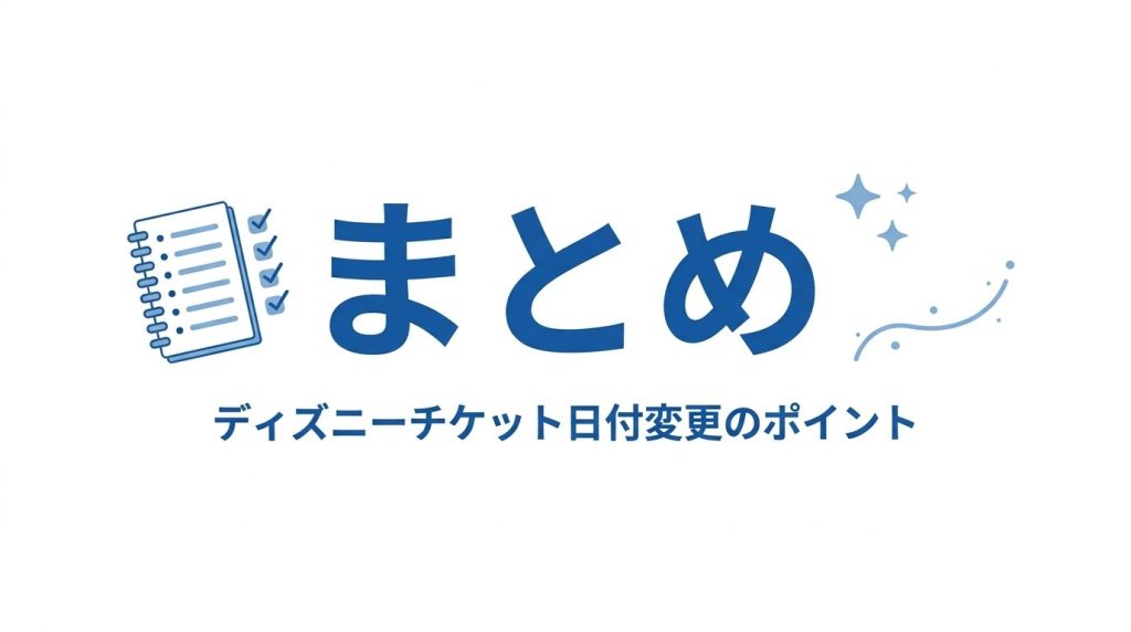 ディズニーチケット日付変更の差額返金はいつ？返金されない原因も解説の記事のまとめ文