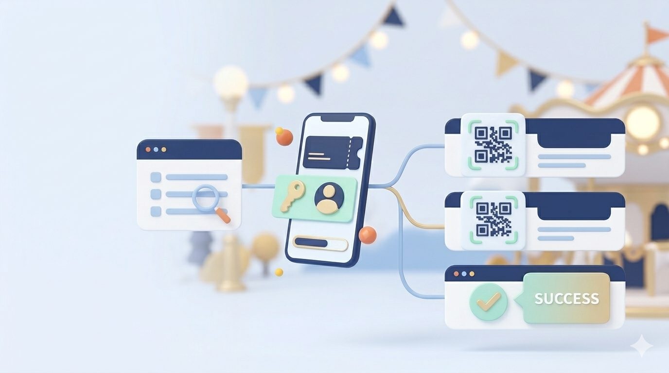 ディズニーチケットの日付変更ができないときの対処法を表したスマホ操作の図解風画像