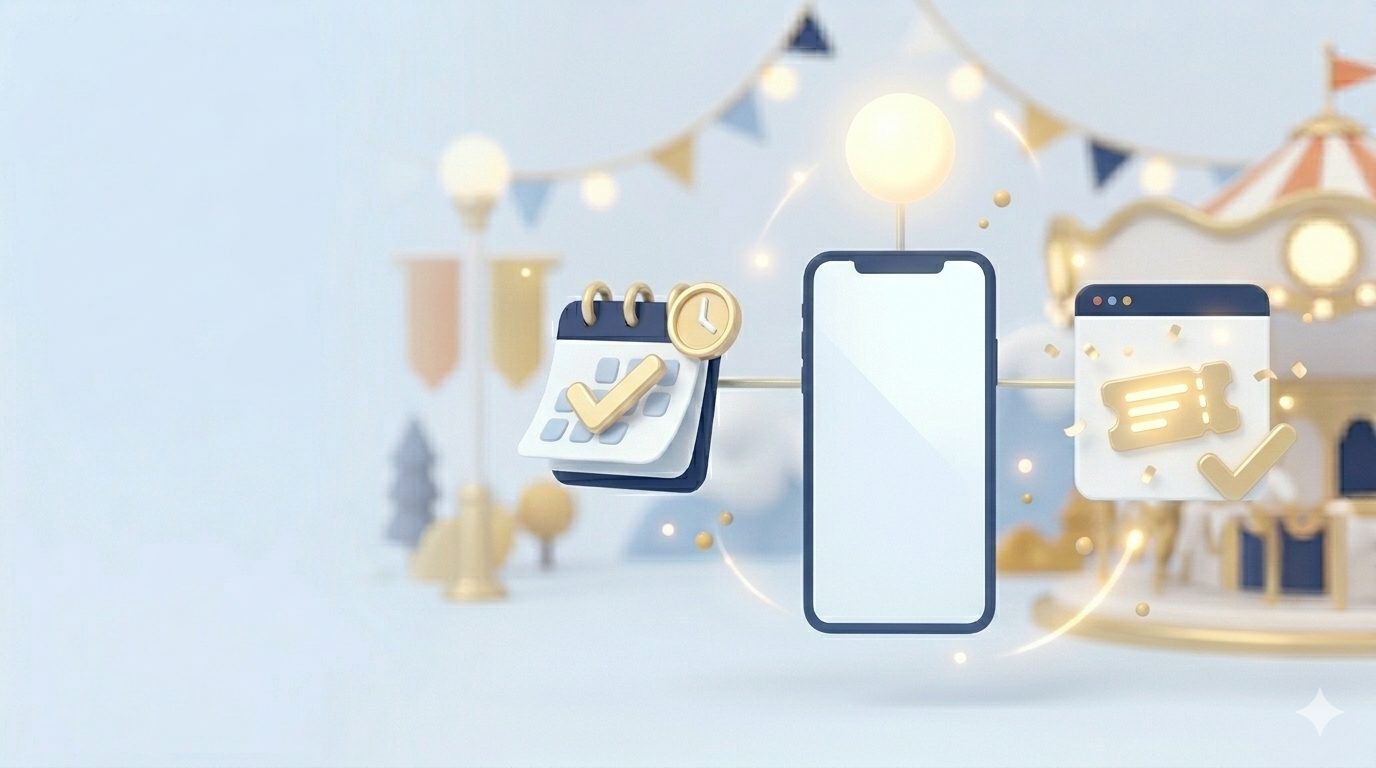 ディズニーチケットの日付変更トラブルを整理して安心感を表したまとめ用の図解画像