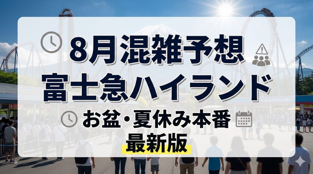 富士急ハイランド混雑予想2026年8月｜お盆・夏休み本番の待ち時間も解説