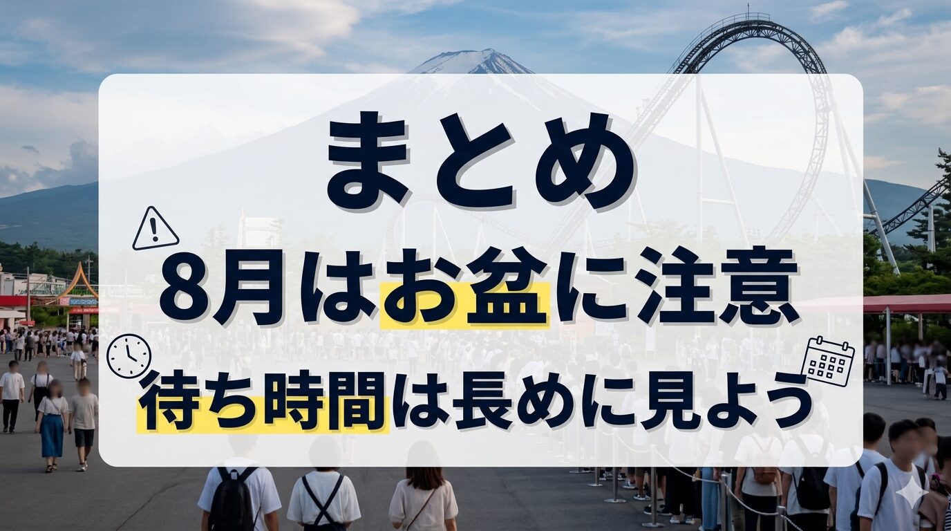 富士急ハイランド混雑予想2026年8月のお盆と夏休み本番の待ち時間対策まとめ