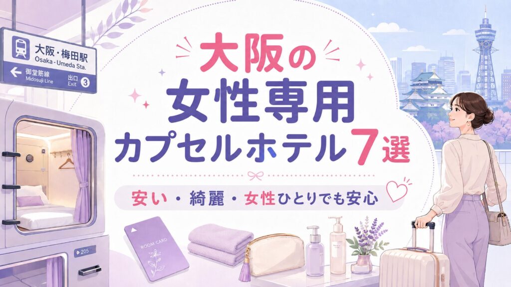 大阪の女性専用カプセルホテル7選！安い・綺麗で女性ひとりでも安心