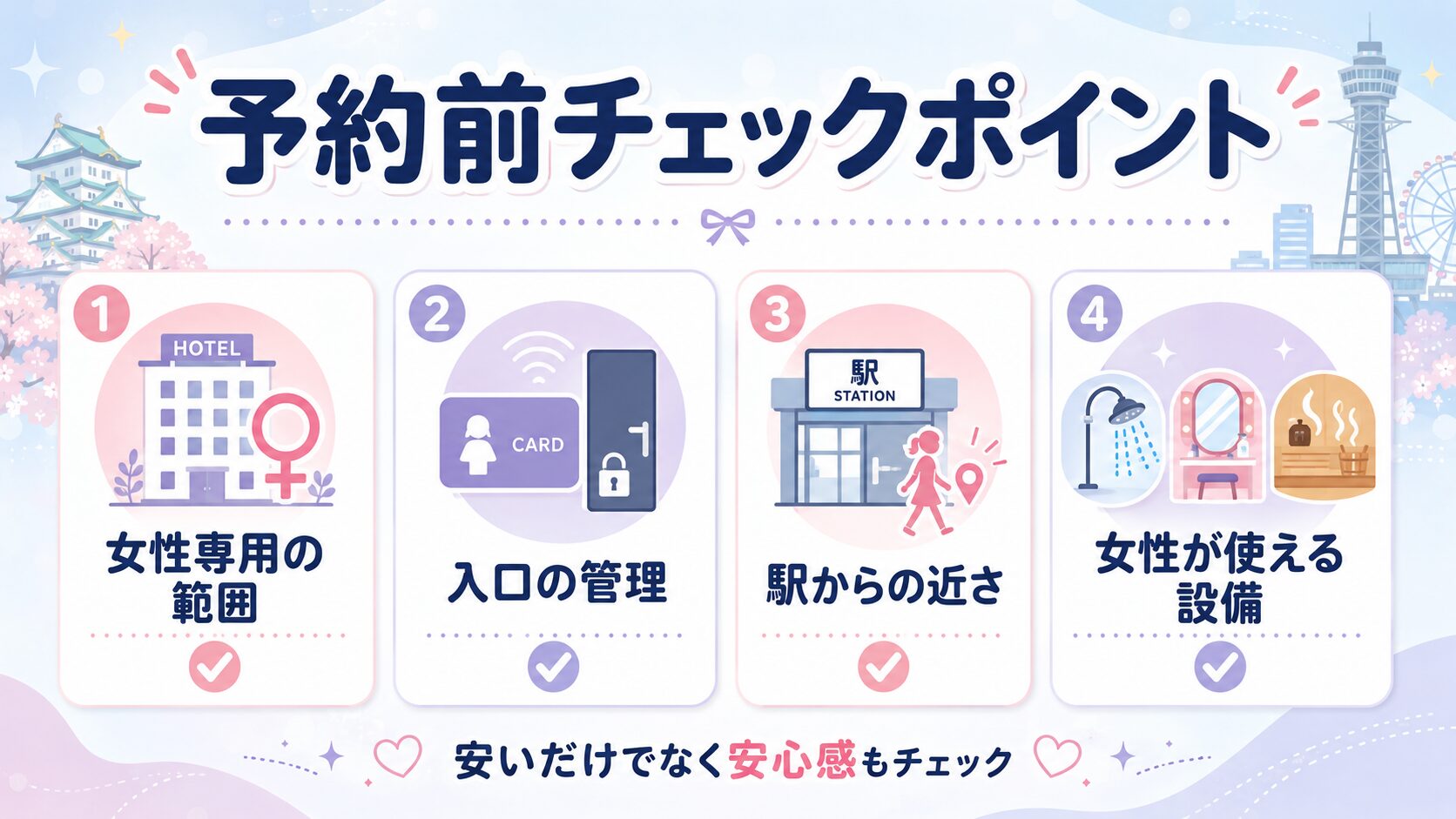 大阪で女性専用カプセルホテルを選ぶチェックポイント