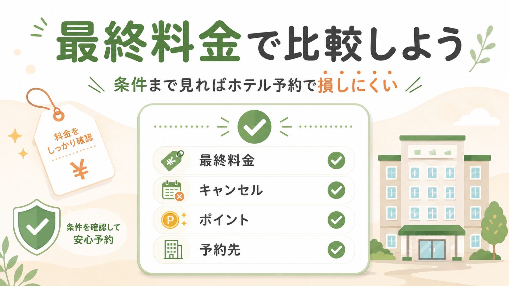 アゴダとトリバゴは最終料金と予約条件で比較することをまとめたアイキャッチ画像