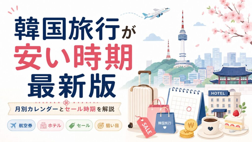 韓国旅行が安い時期2026年版｜月別カレンダーとセール時期を徹底解説