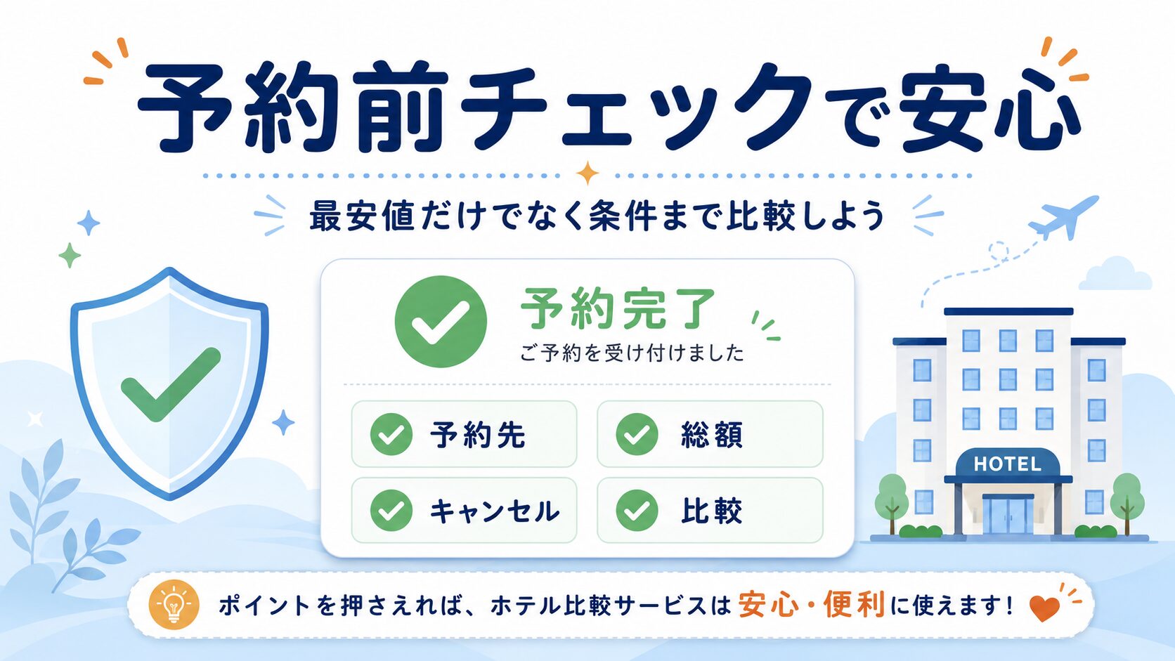 トリバゴで予約前に確認したい予約先や最終料金やキャンセル条件のまとめ画像