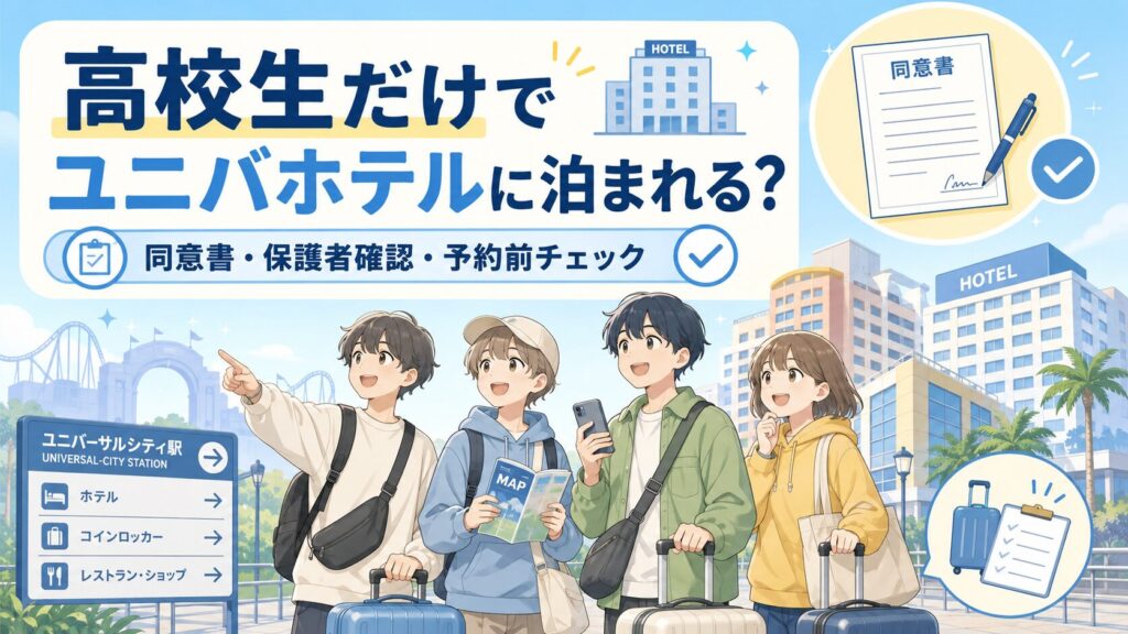 ユニバ周辺ホテルは高校生だけで泊まれる？同意書が必要な宿泊条件を解説