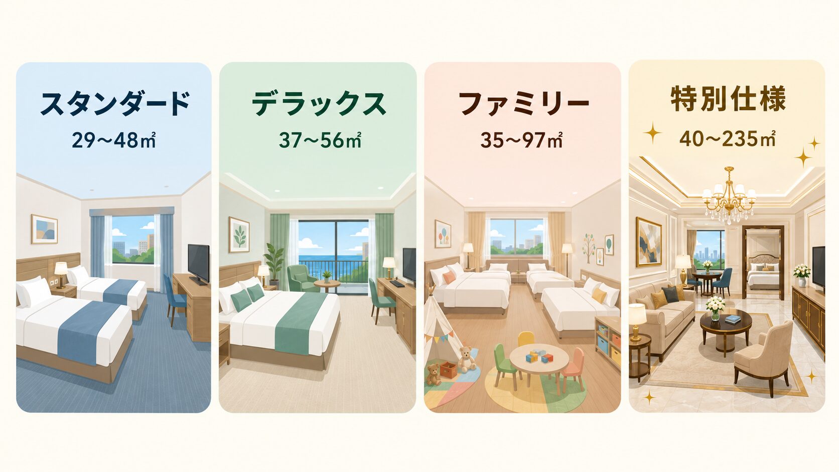部屋タイプ別でディズニーホテルの値段比較するパートのアイキャッチ画像