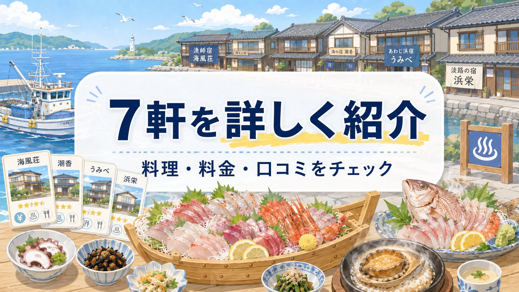 【宿詳細】淡路島の一人では食べきれないほど料理がすごい民宿を解説