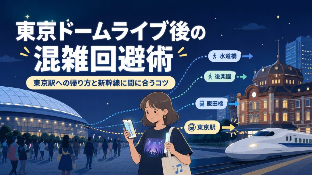 東京ドームライブ後の混雑回避術｜東京駅への帰り方と新幹線に間に合うコツ