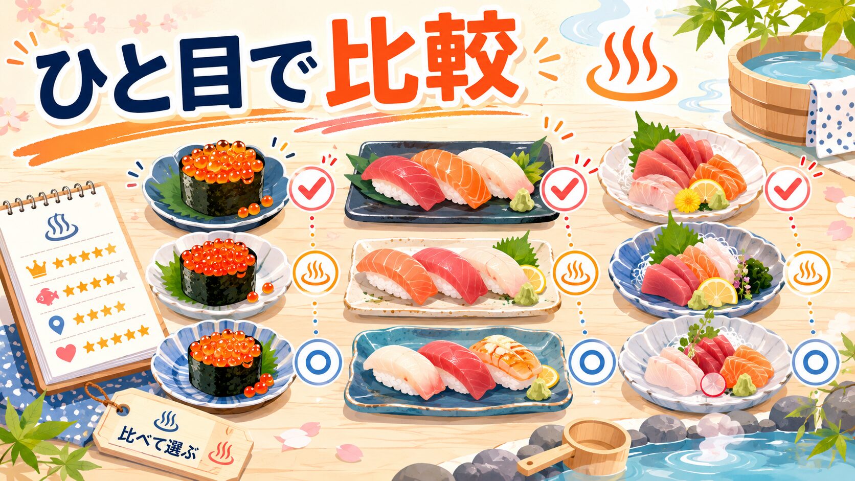 箱根の海鮮食べ放題ホテルを料理内容で比較する一覧