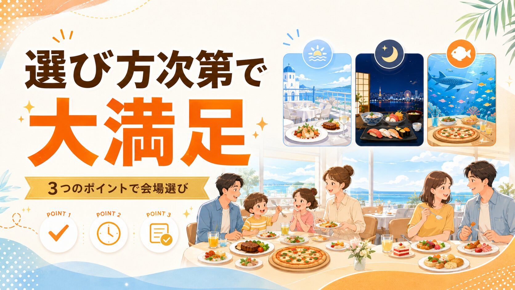 杉乃井ホテルのバイキングは会場選びと時間帯で満足度が変わることをまとめた画像