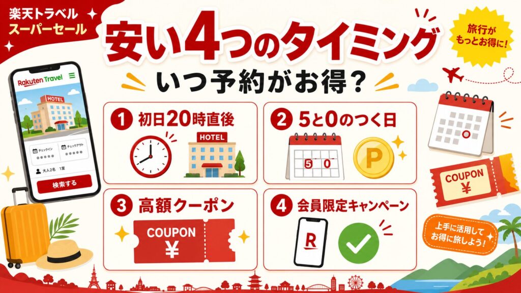 楽天トラベルスーパーセールはいつがお得？安いタイミングを徹底攻略