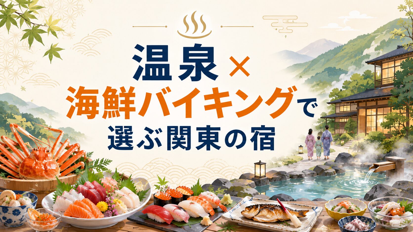 温泉と海鮮バイキングを楽しめる関東の宿のイメージ