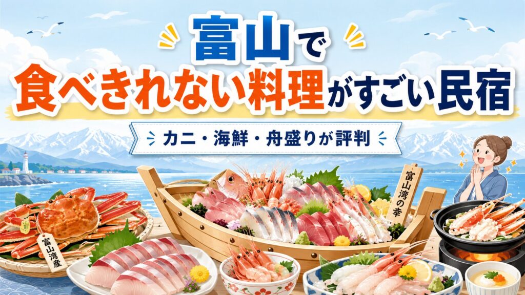 富山で食べきれない料理がすごい民宿7選!カニ・海鮮料理がうまい宿を厳選