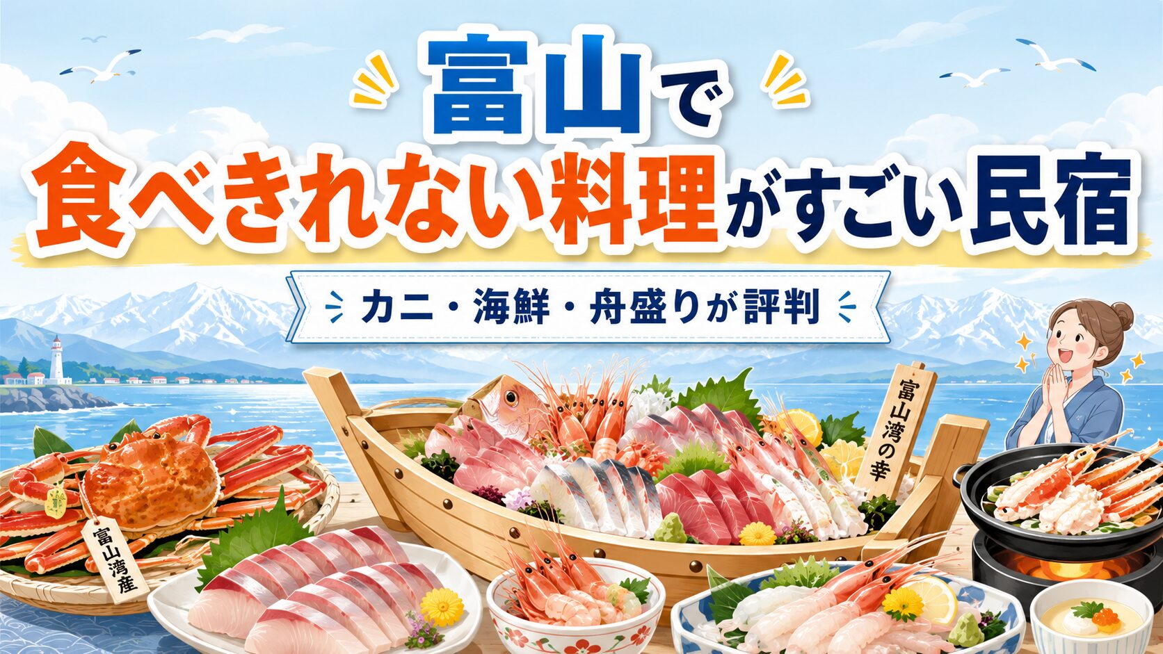 富山で食べきれない料理がすごい民宿7選！カニ・海鮮料理がうまい宿を厳選