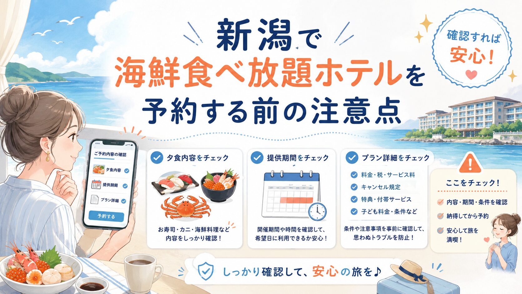 新潟で海鮮食べ放題ホテルを予約する前の注意点