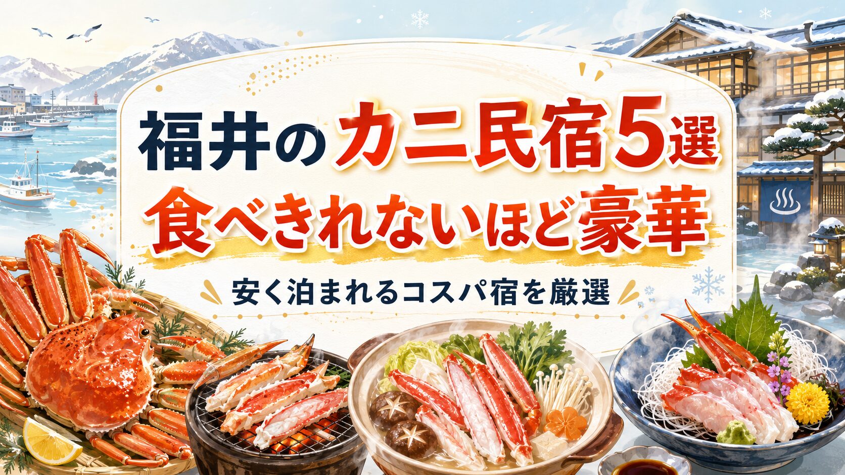 福井でカニが食べきれない安い民宿5選！腹一杯食べれる宿を厳選