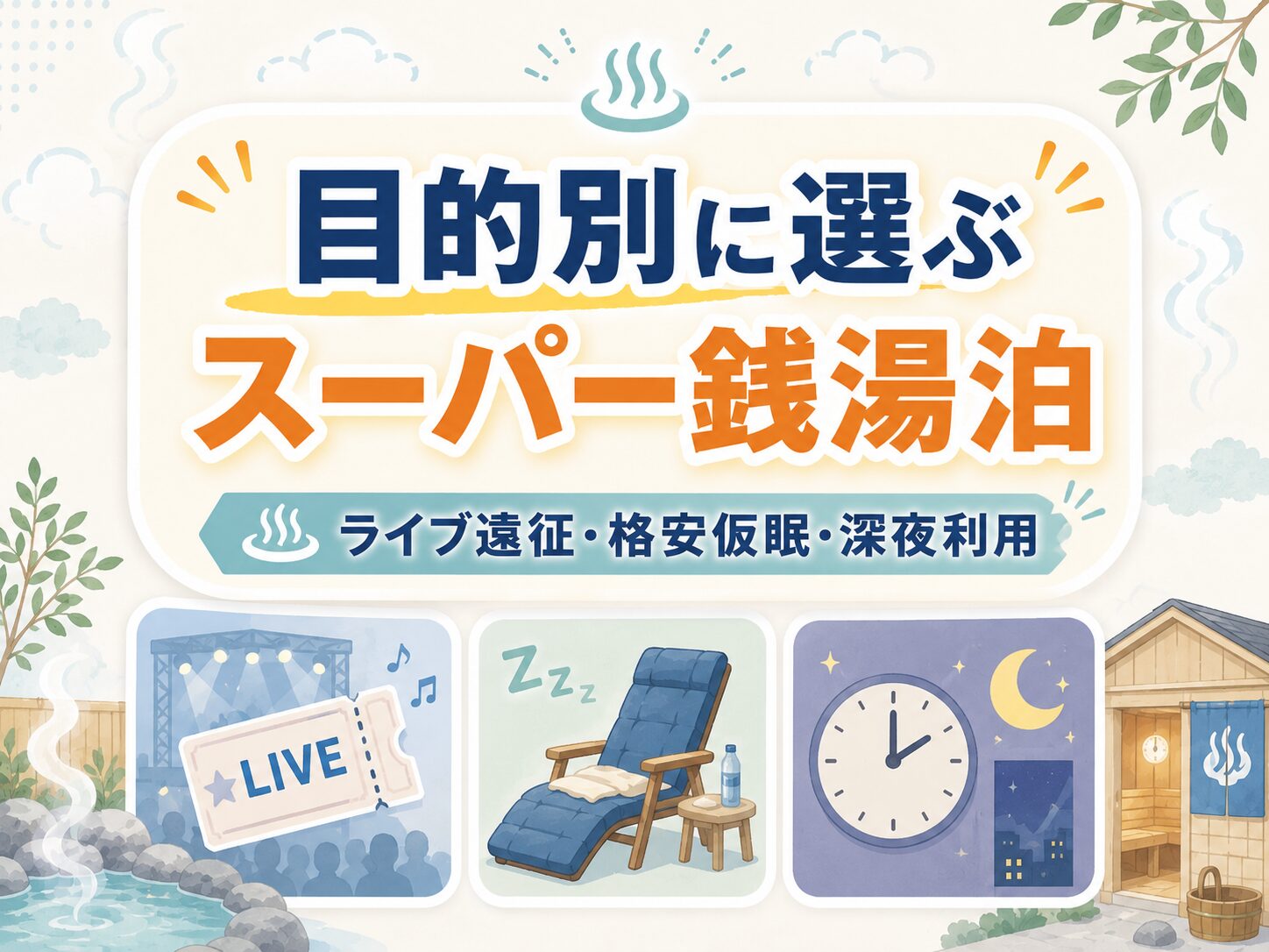 埼玉のスーパー銭湯泊をライブ遠征や格安仮眠など目的別に選ぶ