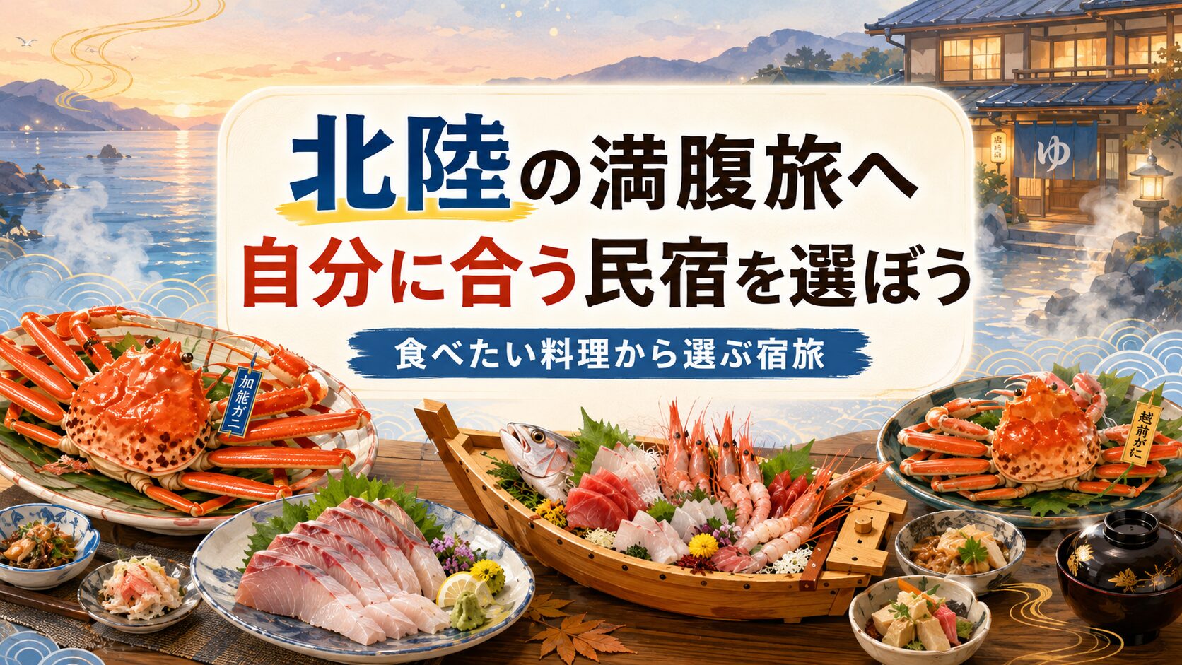 北陸で自分に合う料理が豪華すぎる民宿を選ぶまとめ画像