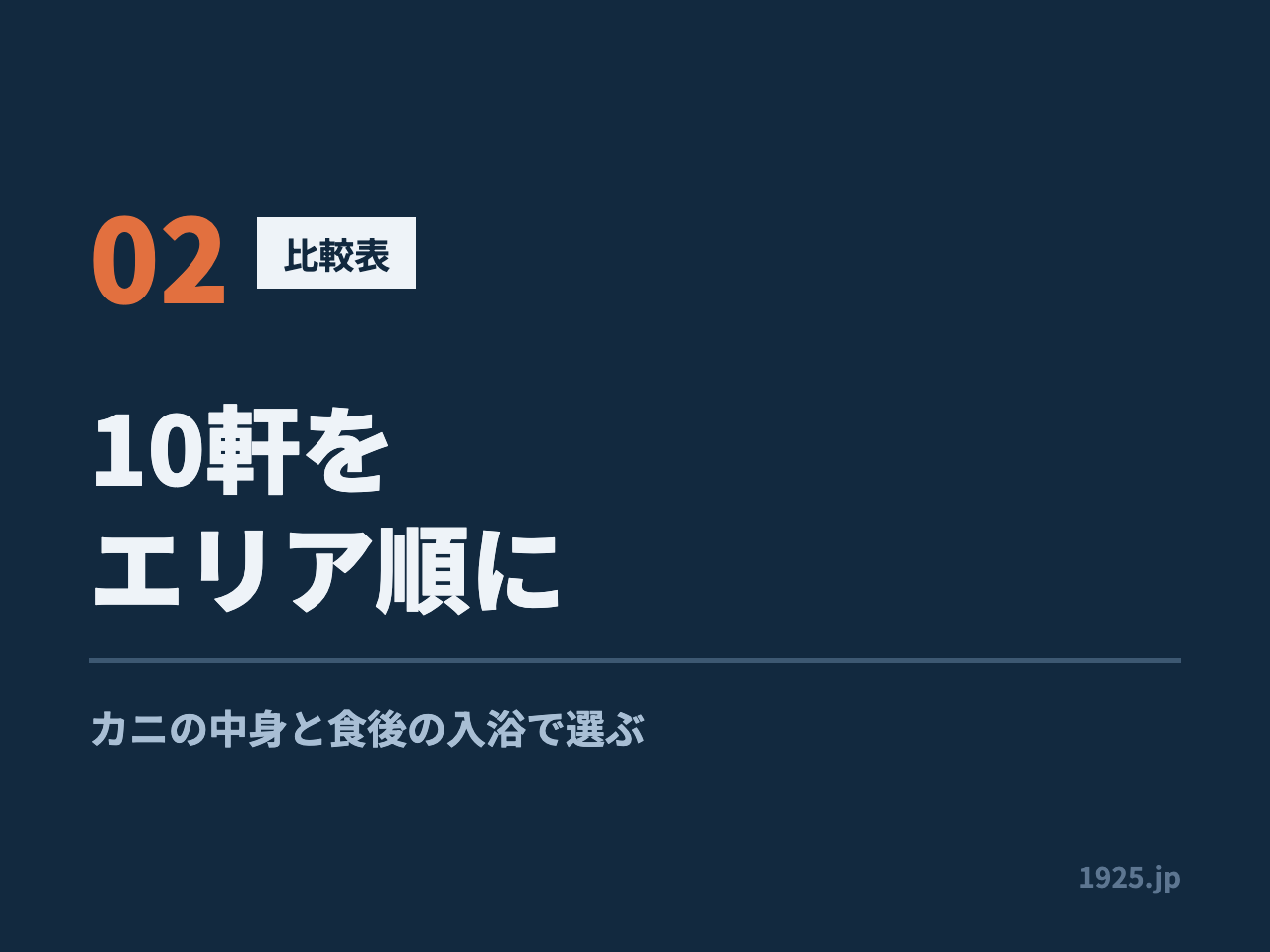 日帰りカニプラン10軒をエリア順に。カニの中身と食後の入浴で選ぶ